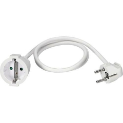 EL-041930 Schuko-Verlängerung 1,0 m, weiß, Winkelstecker