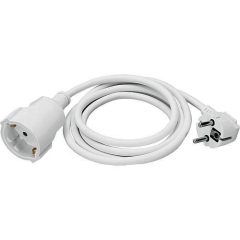 EL-041935 Schuko-Verlängerung 1,5 m, weiß, Winkelstecker