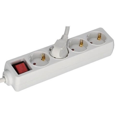 EL-045960 4-fach Steckdosenleiste 1,5m EIN-AUS-Schalter normaler Winkelstecker