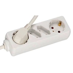 EL-046300 4-fach Steckdosenleiste 1,5m 2 Euro+2Schuko normaler Winkelstecker