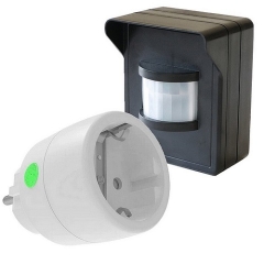 PD-540 DIW-FUNK SET Bewegungsmelder IP44 mit Empfänger Steckdose Lichtschalter