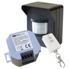 PD-546 DIW-FUNK Bewegungsmelder IP44 SET mit Einbau Empfänger 230V + Keysender