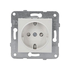 Schuko-Steckdose Kinderschutz Meridian reinweiß 077160 Kombi