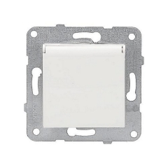 Schuko-Steckdose Klappdeckel Meridian reinweiß 077165